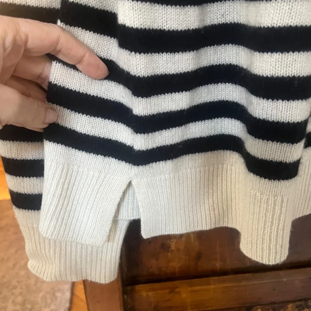 The Cashmere Project Striped Heart Sweater